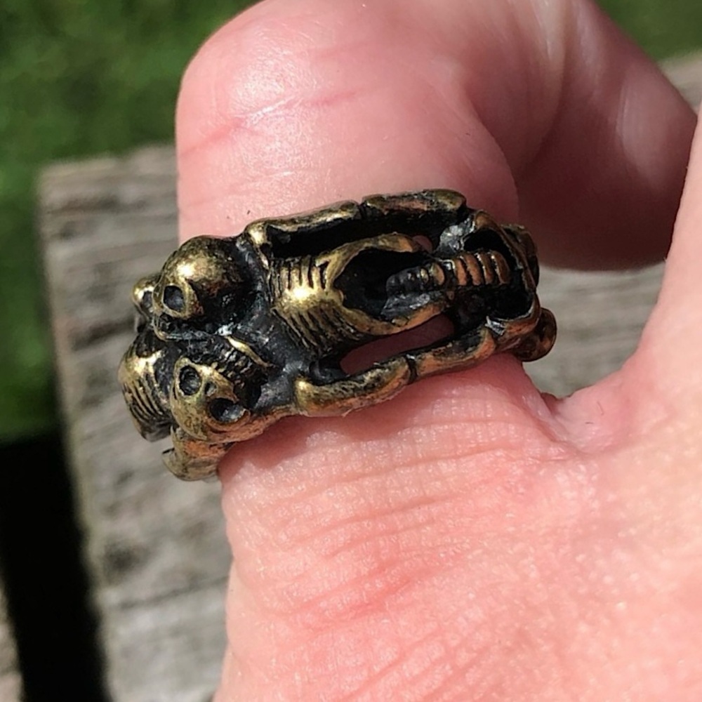 - Skeletons Wrap Steel Ring SZ 6.5! NEW!